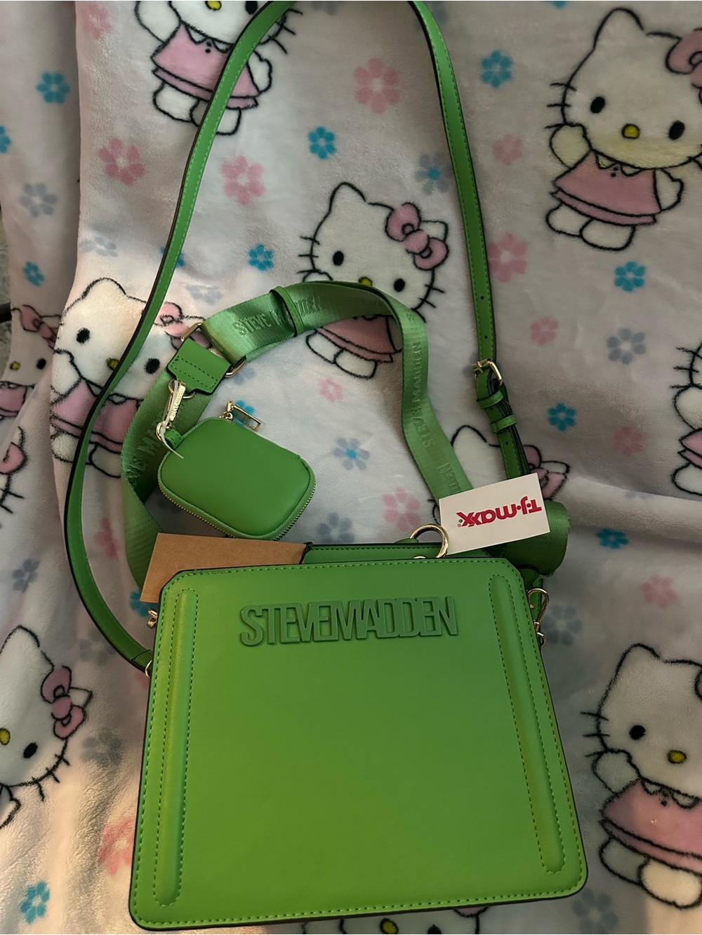 Steve Madden Lime Green Crossbody Bag with Removable Coin Pouch